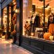 Comercio local decorado para Halloween en España con escaparate temático y ambiente otoñal