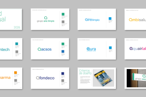 Armonización de marca del Grupo Aire Limpio con los ocho logotipos integrados en una identidad corporativa común